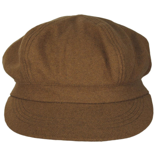 sur la tete | Wool Blend Spitfire Newsboy Cap | 167554 | front | CAMEL