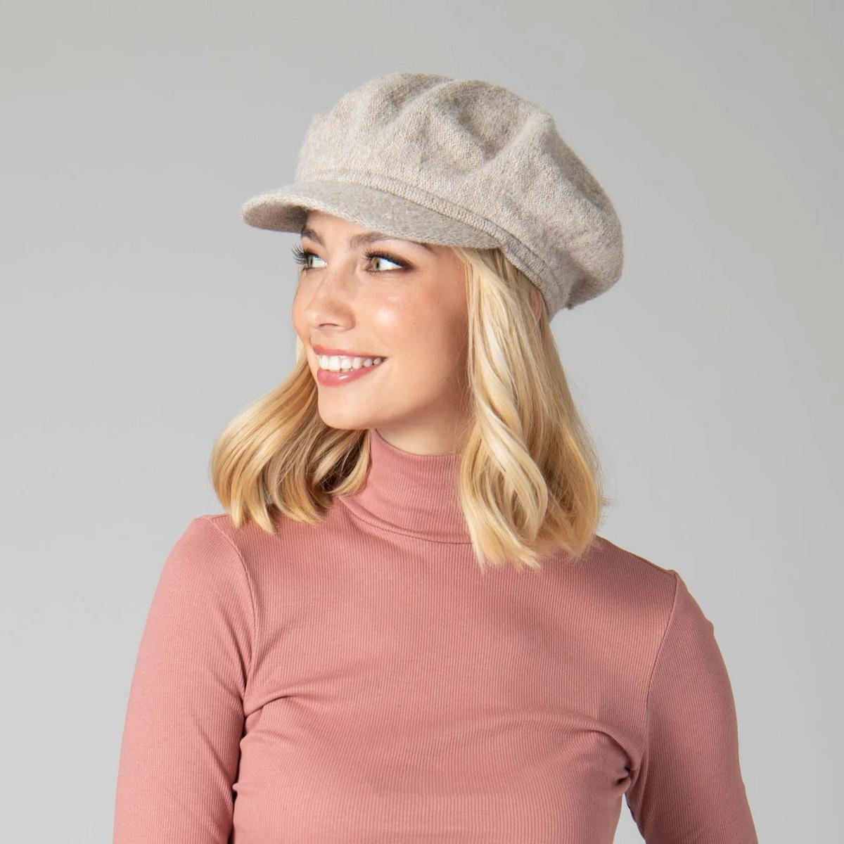 San Diego Hat Company | Early Fog Faux Angora Baker Boy Cap | 108938 | lsfone | BEIGE
