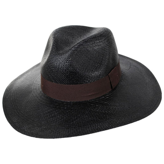 3 Regions Trade Co. | Ranchero Brisa Grade 4-5 Panama Straw Fedora Hat | 128750 | lead | BLACK/BROWN