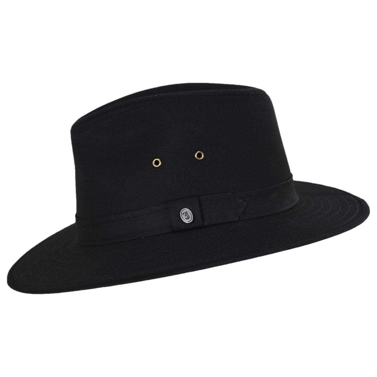 Jaxon Hats | Wholesale Cotton Oilcloth Safari Fedora Hat B2B Pre-Pack | B2B147252 | profile | BLACK
