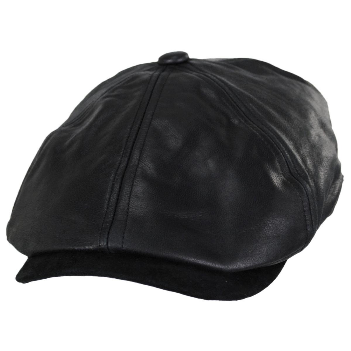 Jaxon Hats | Wholesale Leather Suede Newsboy Cap B2B Pre-Pack | B2B168202 | lead | BLACK