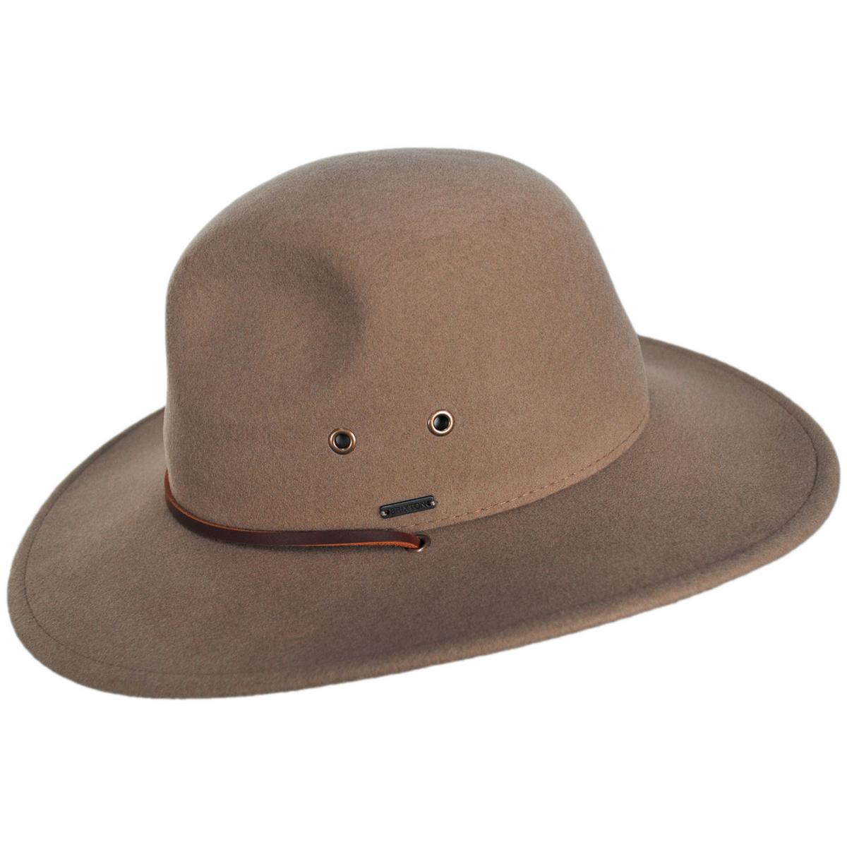 BRIXTON HATS | Cedar Weather Guard Packable Wool Fedora Felt Hat | 135672 | profile | KHAKI