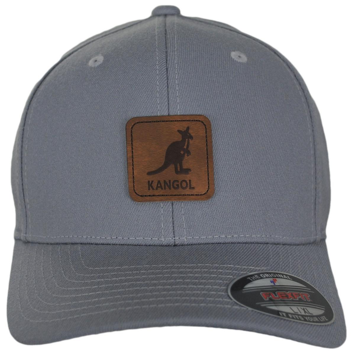 Kangol | Leather Patch Flexfit Fitted Baseball Cap | 201125 | front | SILVER