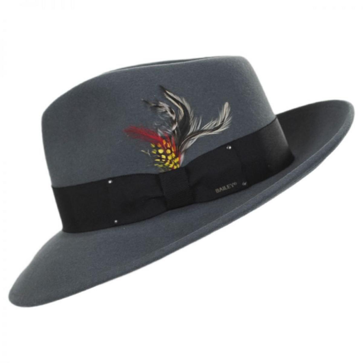 Bailey 1922 | Packable Wool LiteFelt Fedora Hat  | 130003 | profile | GRAPHITE