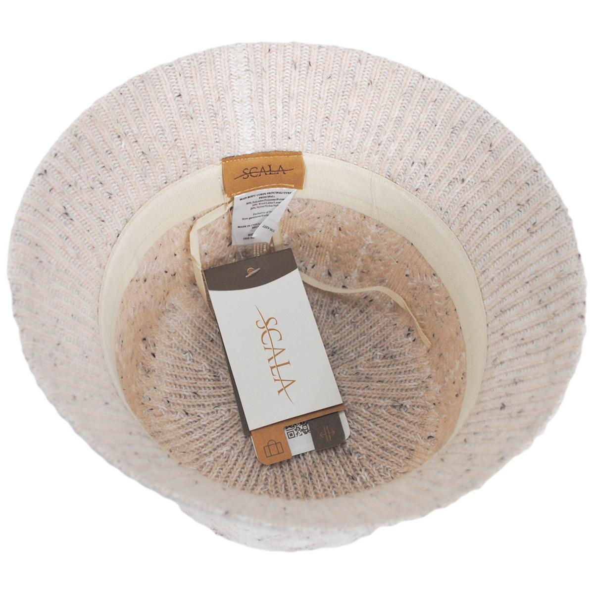 Scala | Aran Cable Knit Wool Blend Bucket Hat | 106447 | under | OATMEAL