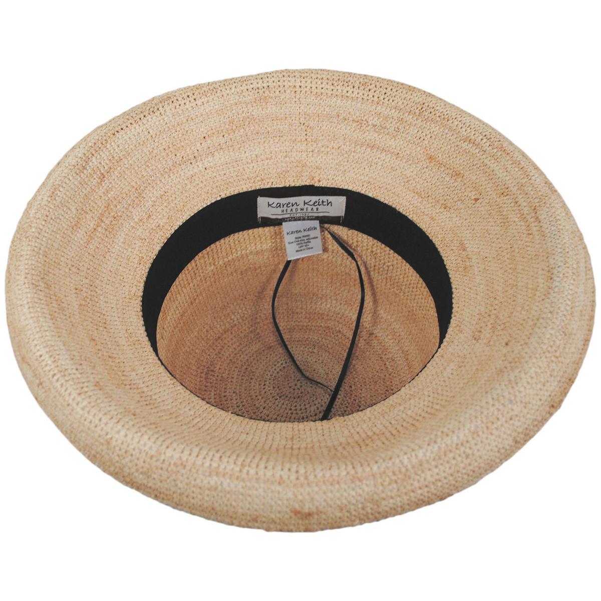 Karen Keith | Coronado Raffia Crochet Straw Breton Sun Hat | 102240 | under | NATURAL