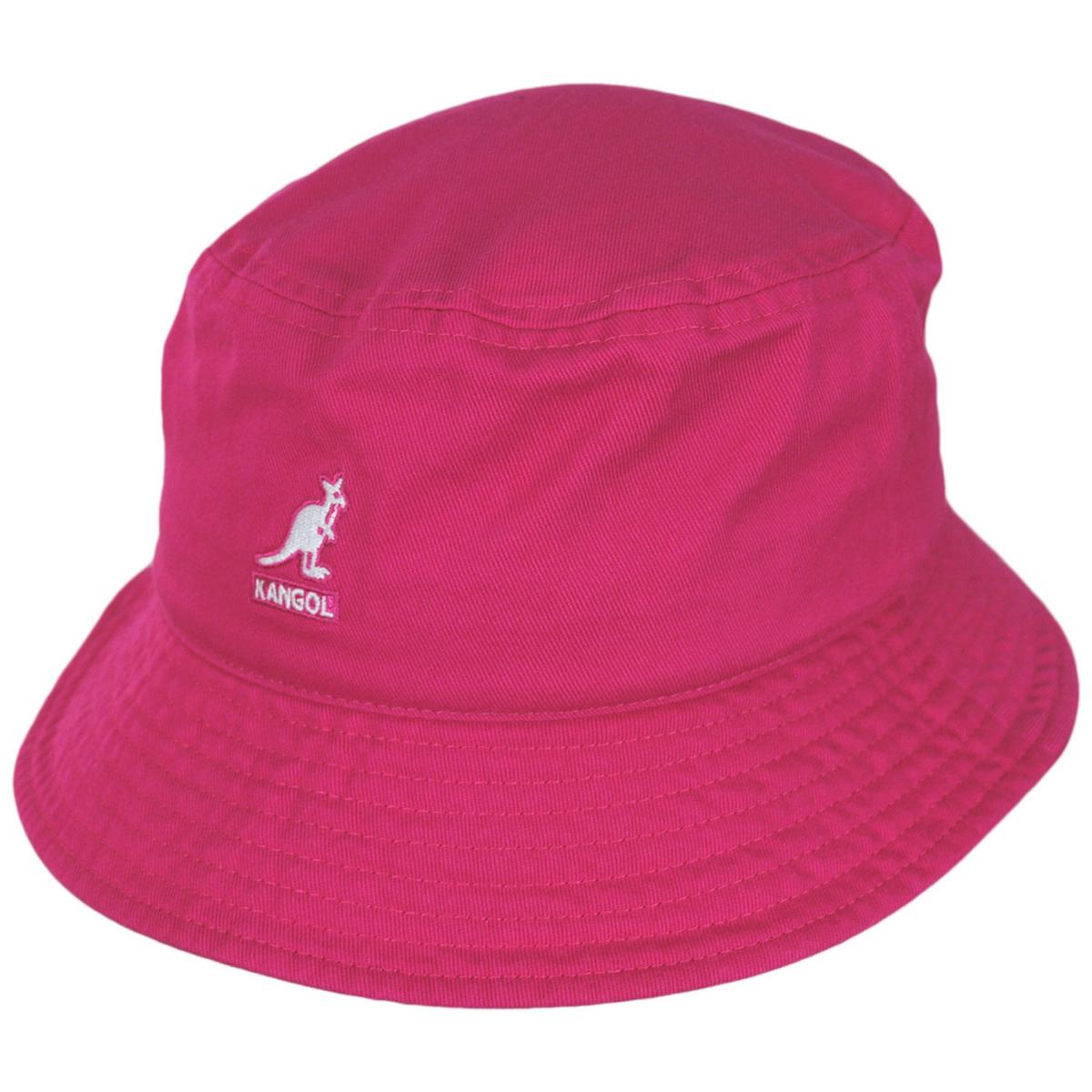 Kangol | Washed Cotton Bucket Hat - Blue Tint & Electric Pink | 185701BTEP | lead | ELECTRIC PINK
