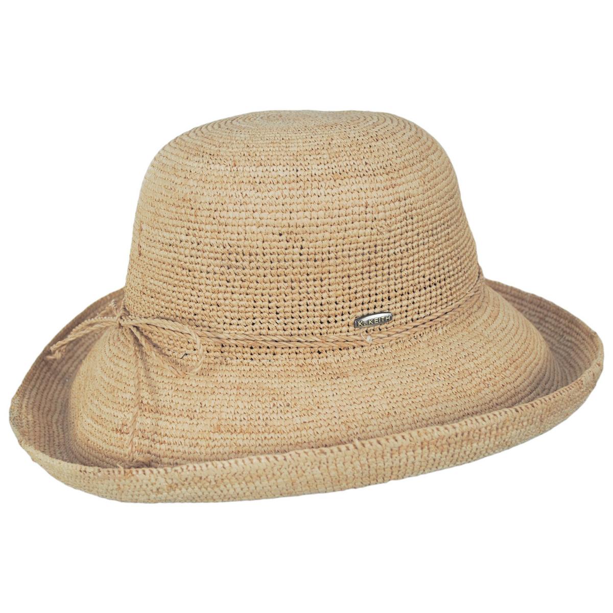 Karen Keith | Coronado Raffia Crochet Straw Breton Sun Hat | 102240 | profile | NATURAL
