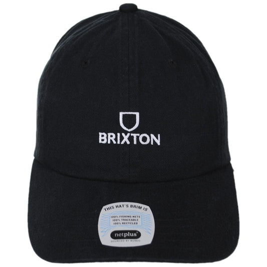 BRIXTON HATS | Alpha LP Strapback Baseball Cap | 201796 | front | BLACK/WHITE RINSE