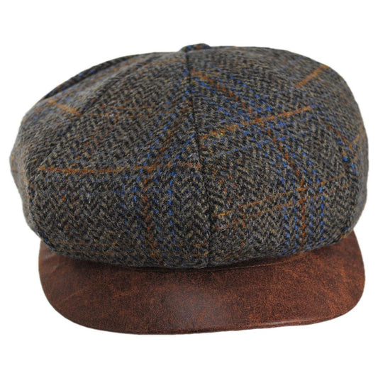 Scala | Finnbar Wool Blend Tweed Newsboy Cap | 160172 | front | BROWN