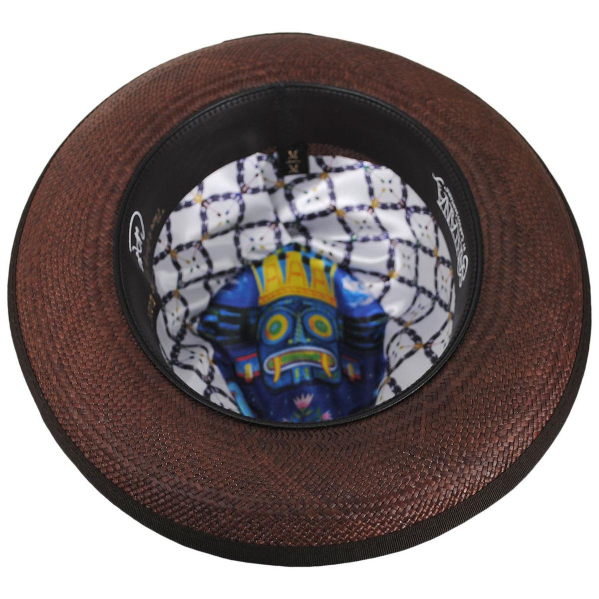 Carlos Santana | Blessing Distressed Panama Straw Fedora Hat | 129804 | under | DISTRESSED BROWN