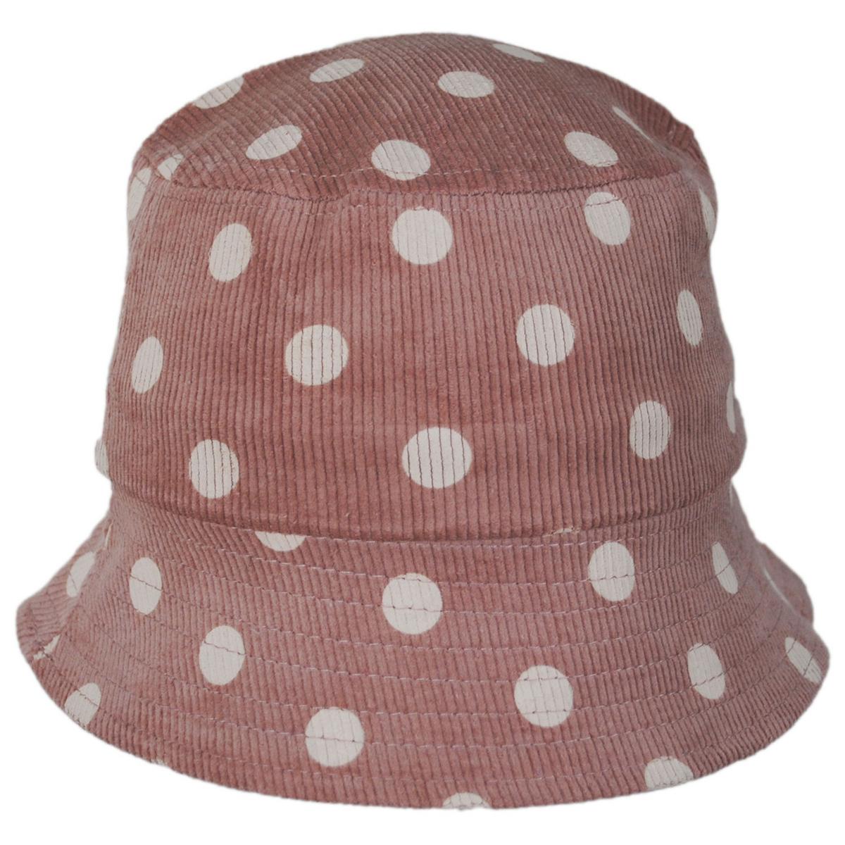 San Diego Hat Company | Kid's Polka Dot Cotton Corduroy Bucket Hat | 508834 | front | BLUSH