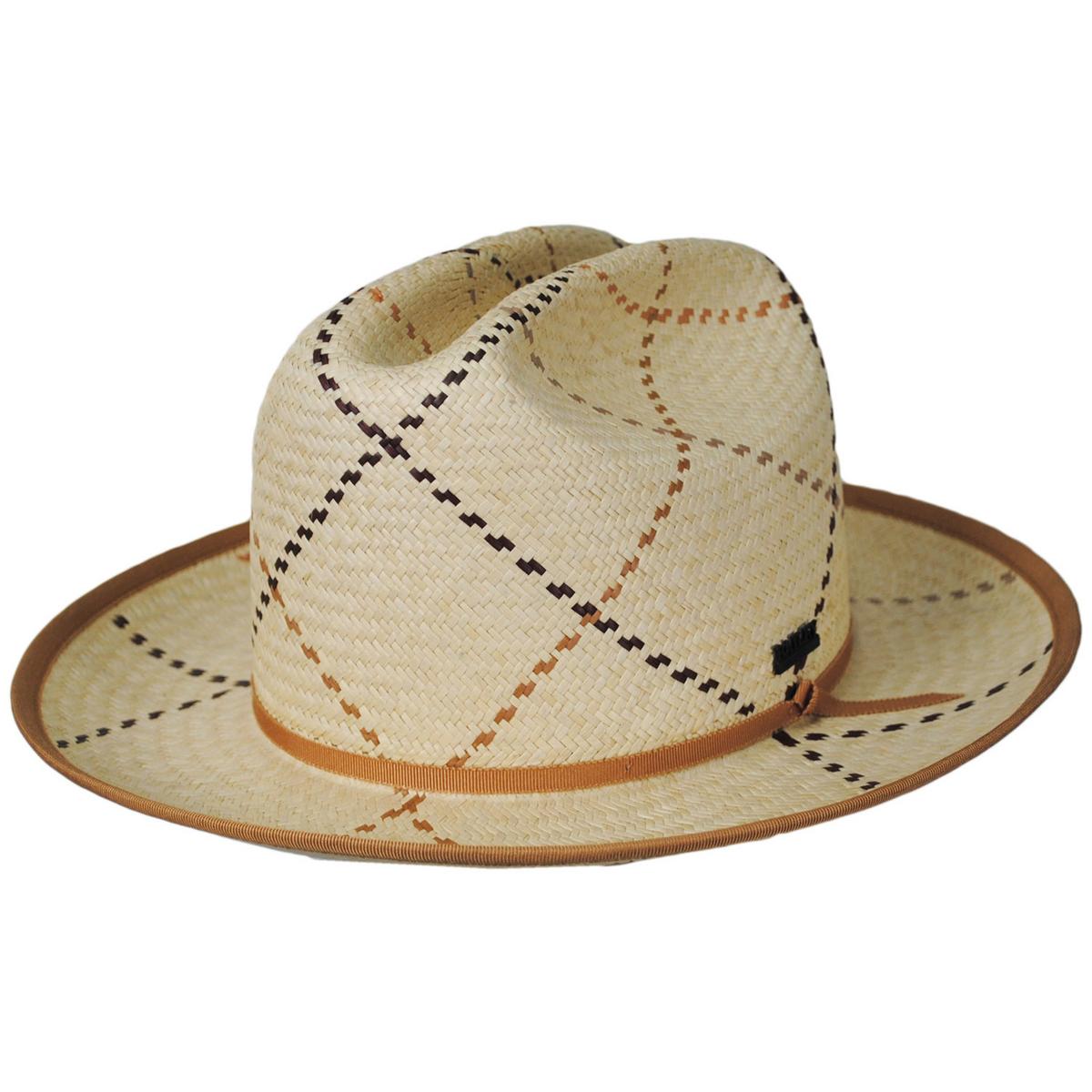 Tully Plaid Panama Straw Western Hat – Village Hat Shop display picture 2