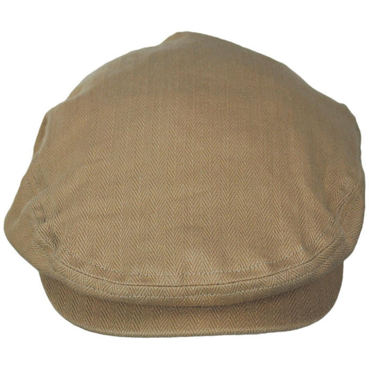BRIXTON HATS | Hooligan Lightweight Cotton Herringbone Ivy Cap | 161560 | front | KHAKI/SAND HERRINGBONE