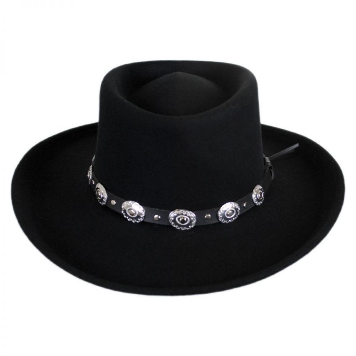 Eddy Bros | Western Wool Felt Gambler Hat | 130175 | front | BLACK