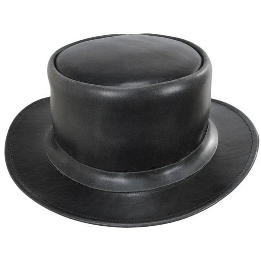 Jaxon Hats | Wholesale John Bull Leather Top Hat B2B Pre-Pack | B2B194100 | front | BLACK