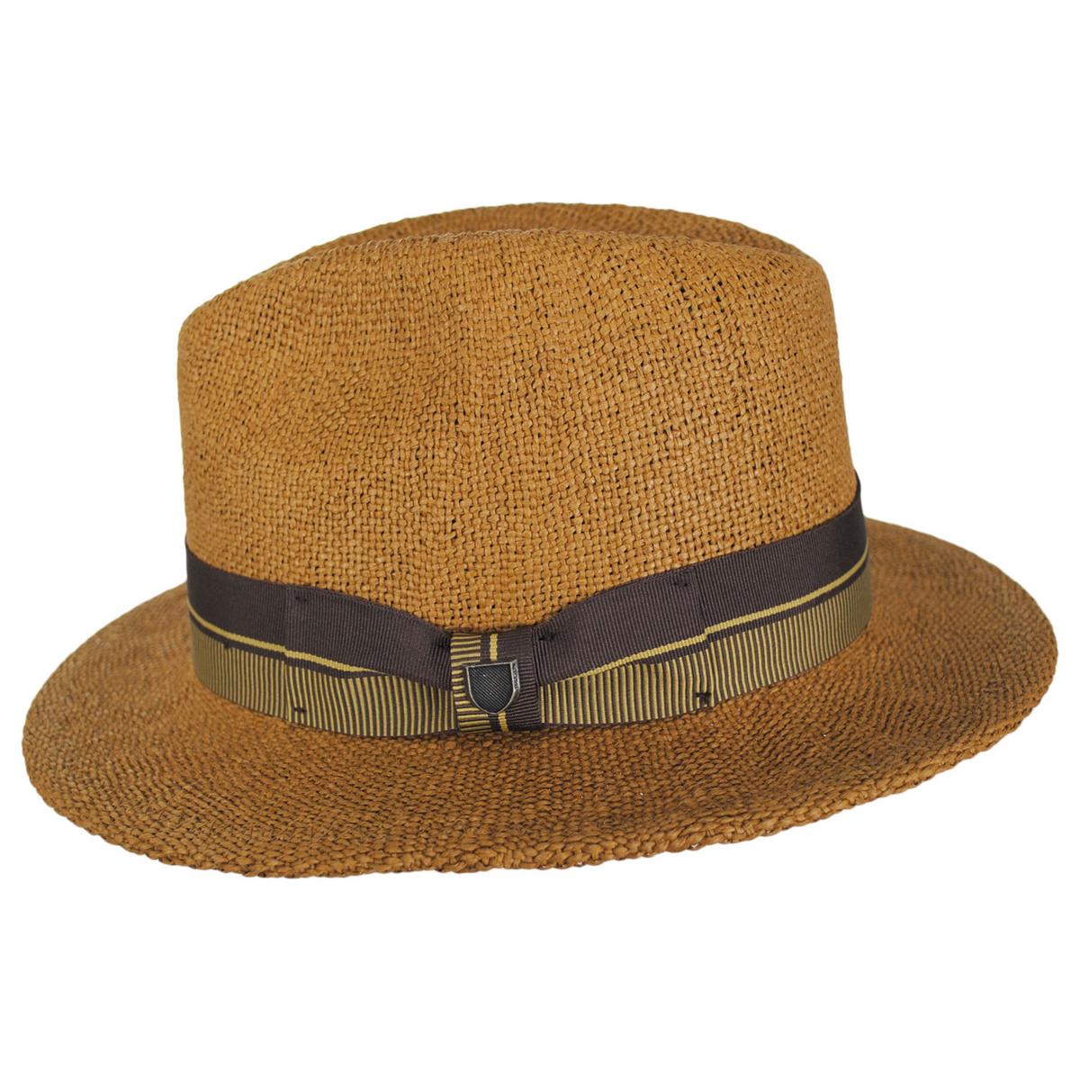 BRIXTON HATS | Roma Bangora Straw Fedora Hat | 128362 | profile | COFFEE
