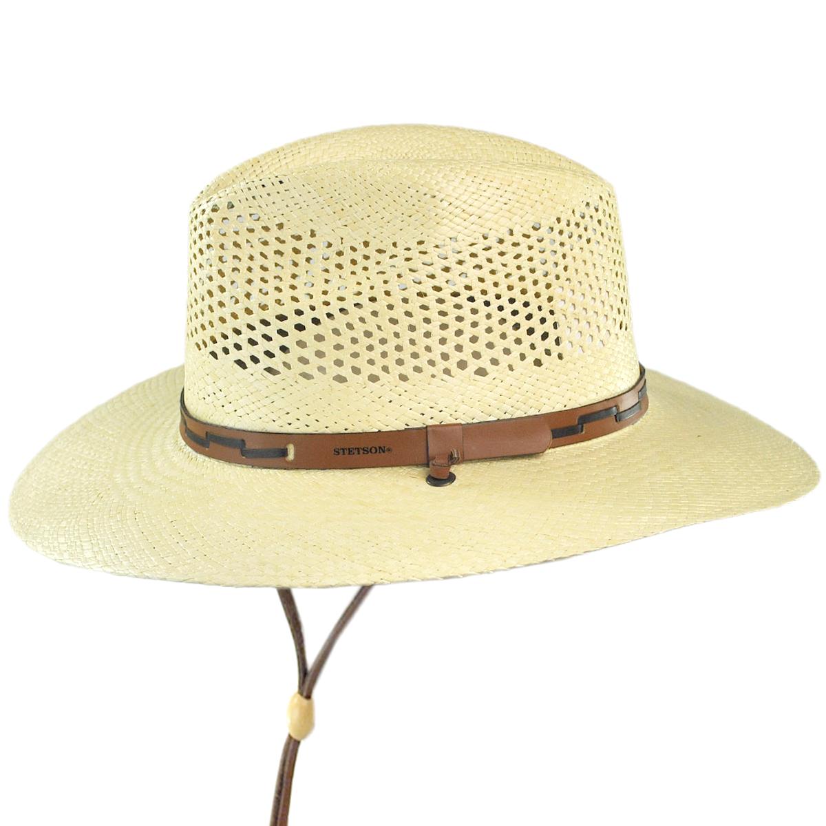 Stetson | Airway Panama Straw Safari Fedora Hat | 126920 | profile | NATURAL