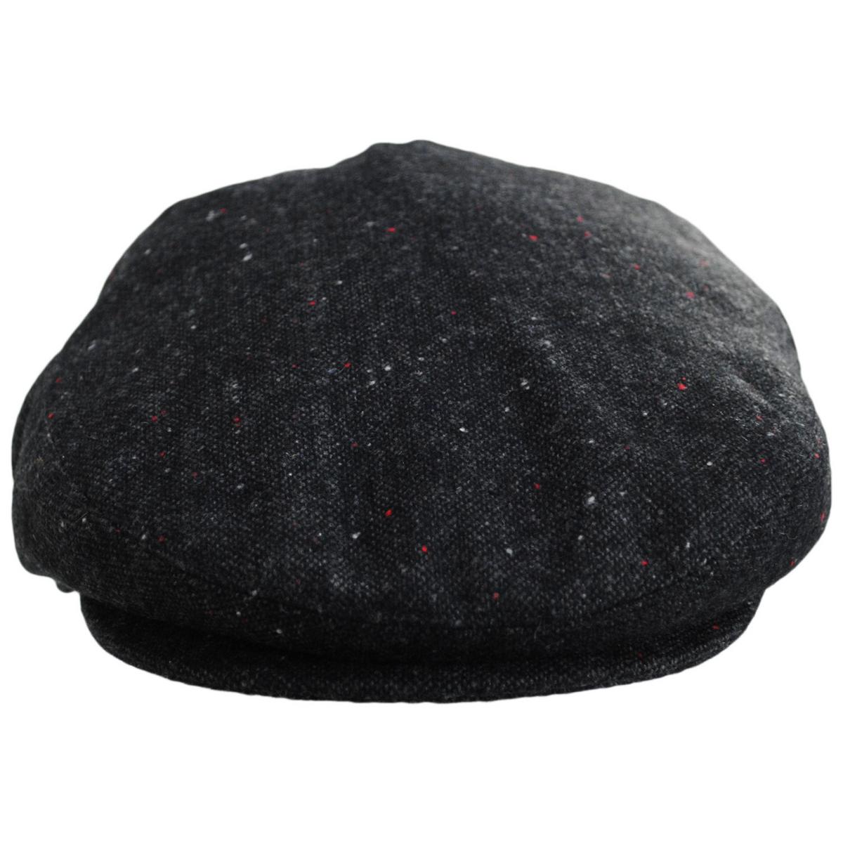 Jaxon Hats | Wholesale Blackheath Marl Tweed Wool Blend Ivy Cap B2B Pre-Pack | B2B167582 | front | BLACK