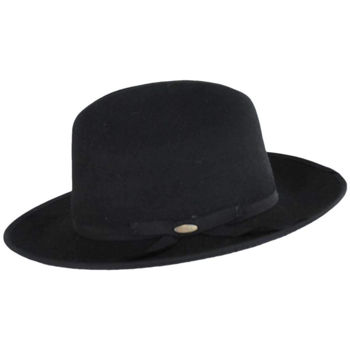 Scala | Zamora Wool Felt Cattleman Western Hat | 130408 | profile | BLACK