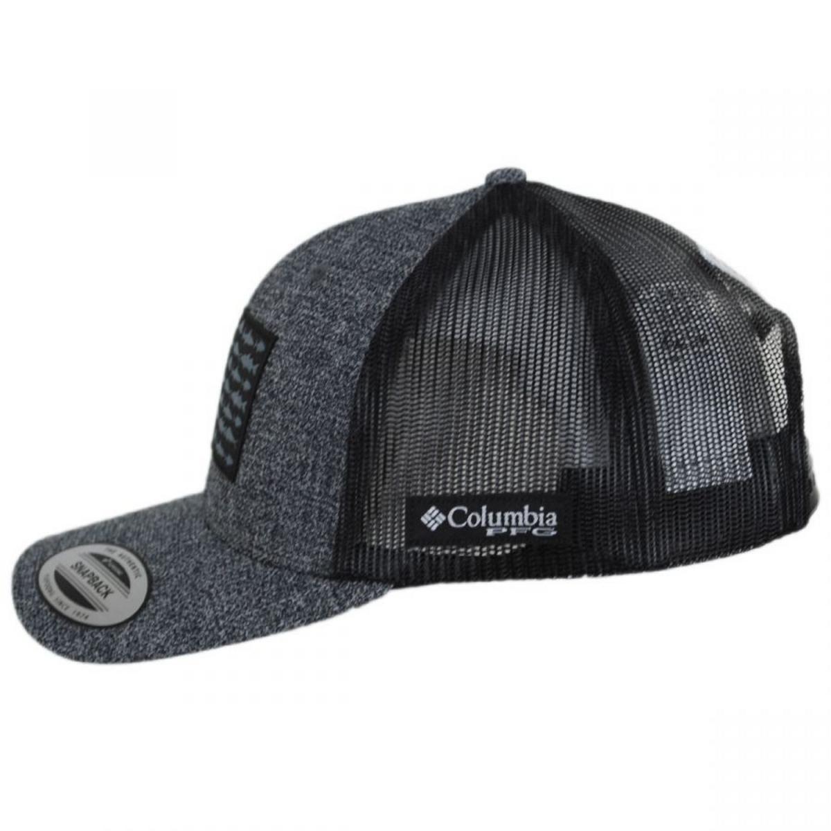 Columbia Sportswear | PFG Fish Flag Mesh Snapback Baseball Cap | 400151 | profile | GRILL HEATHER/BLACK