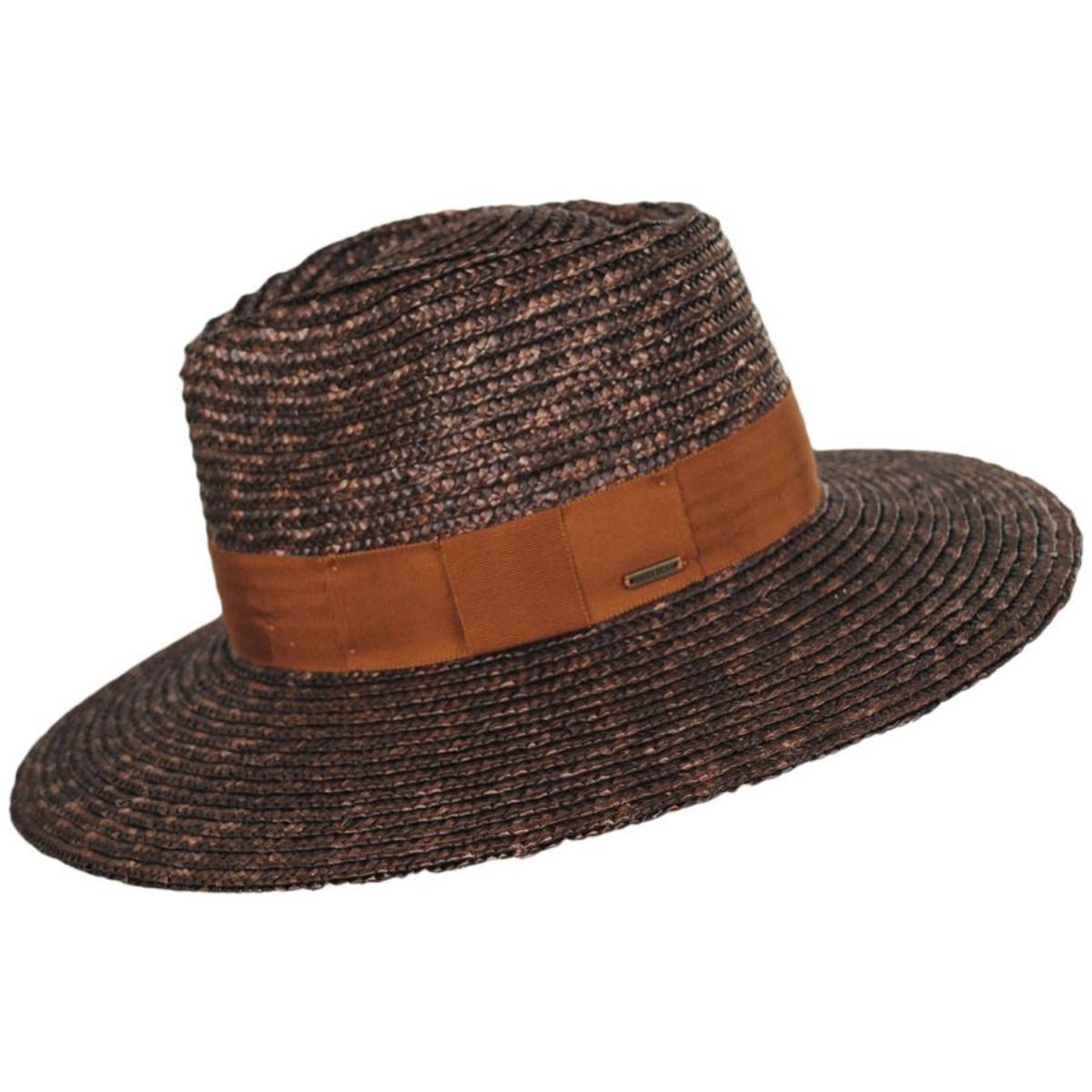 BRIXTON HATS | Joanna Wheat Straw Fedora Hat | 104012A | profile | BROWN/CARAMEL