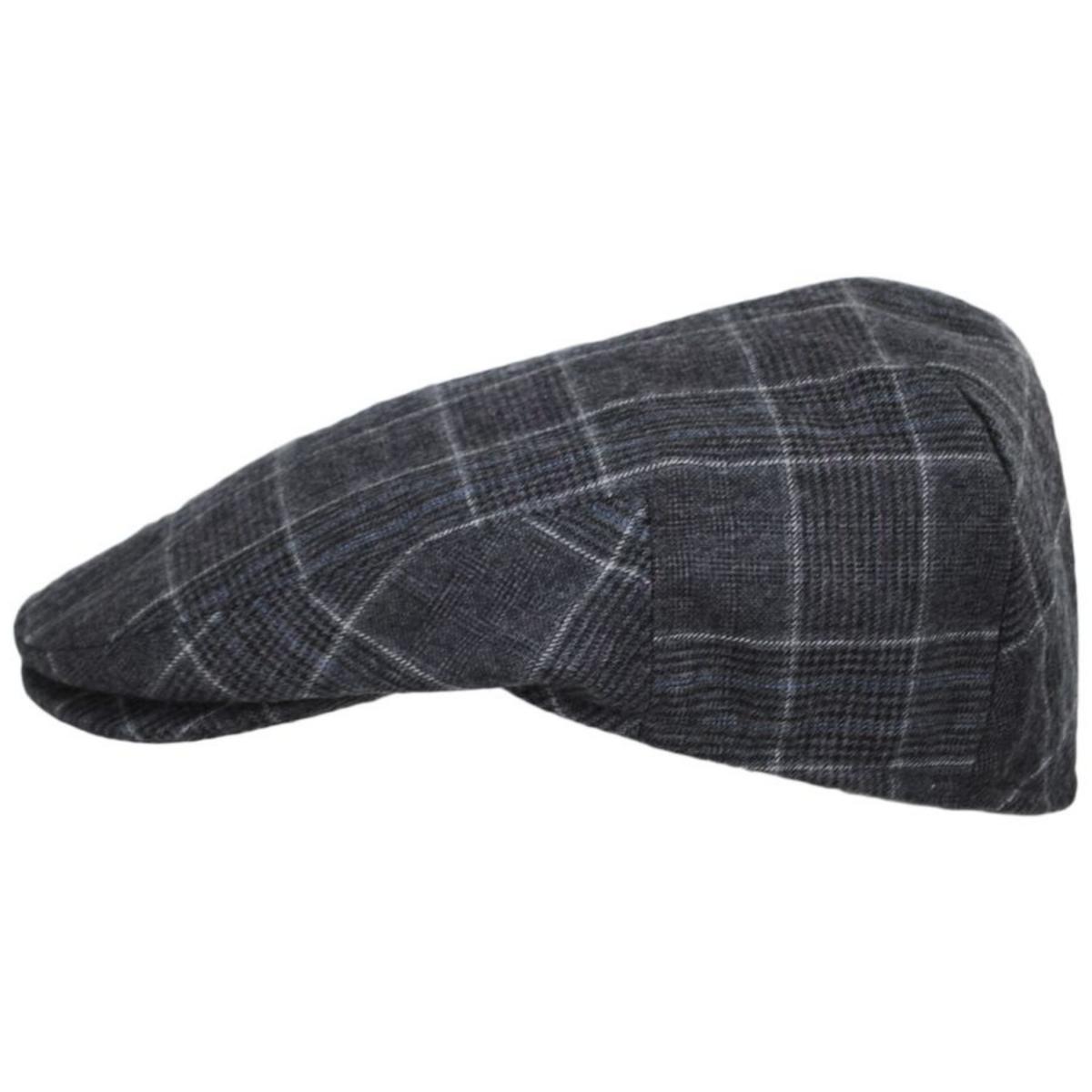 Baskerville Hat Company | Aldwych Wool Glenplaid Ivy Cap | 167668 | profile | CHARCOAL