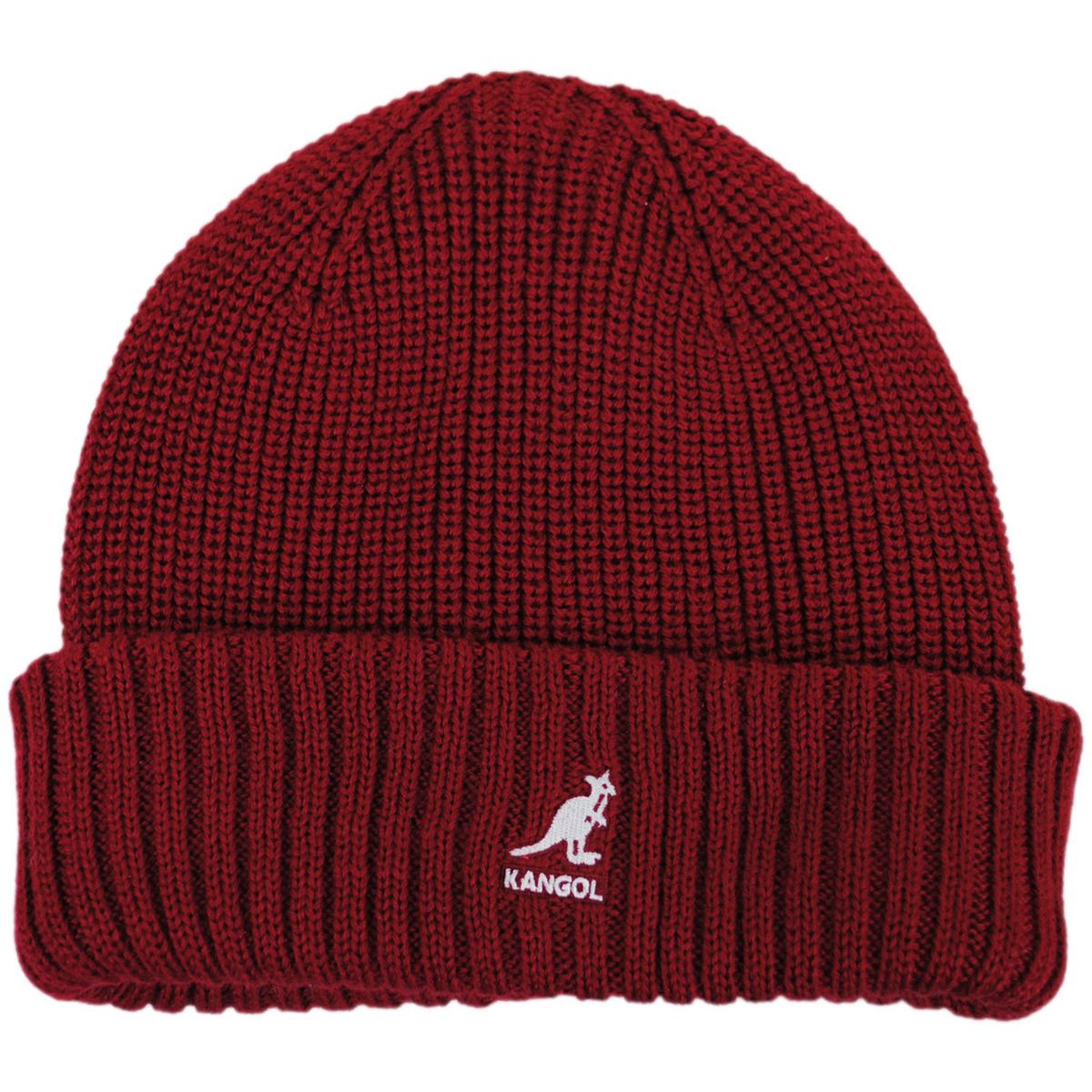 Kangol | Merino Wool Rib Beanie Hat | 500405 | lead | CRANBERRY