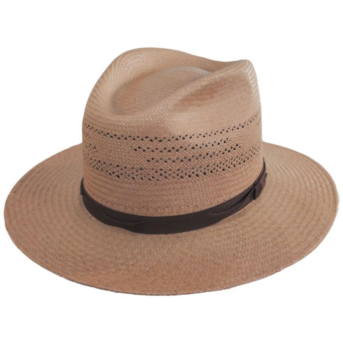 Bailey 1922 | Coram Panama Straw Fedora Hat | 127736 | lead | TAWNY
