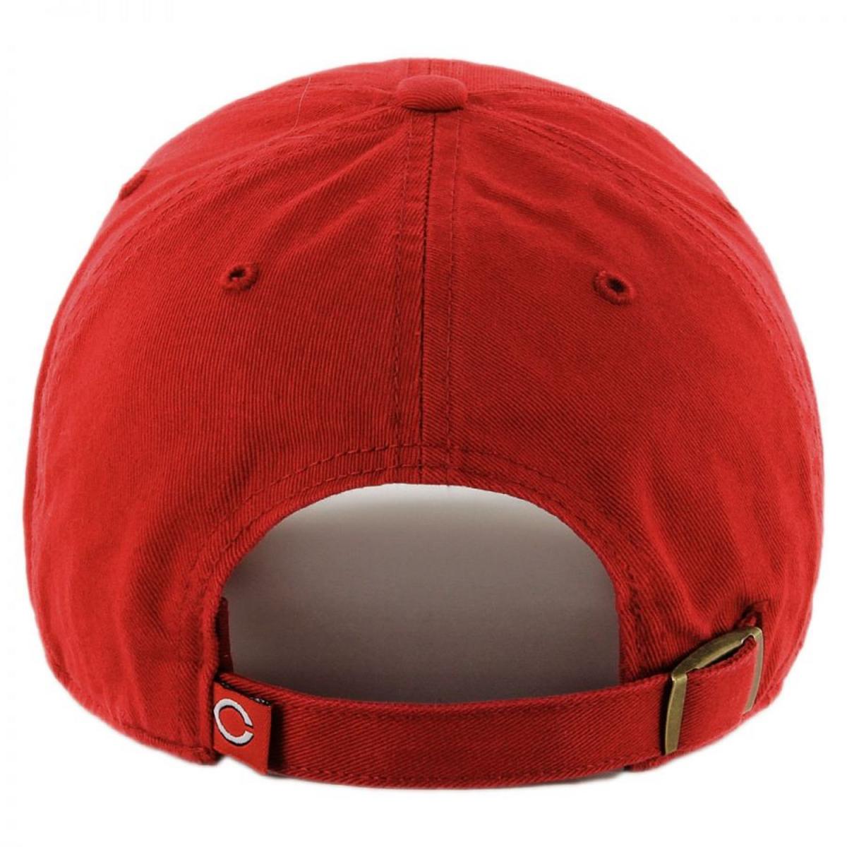 47 Brand | Cincinnati Reds MLB Clean Up Strapback Baseball Cap Dad Hat | 203215 | front | RED