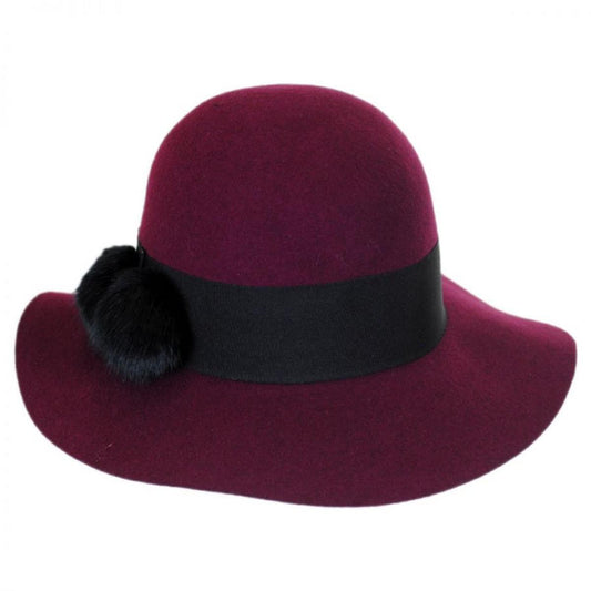 Betmar | Mullins Wool Felt Floppy Hat | 123123 | front | PLUM