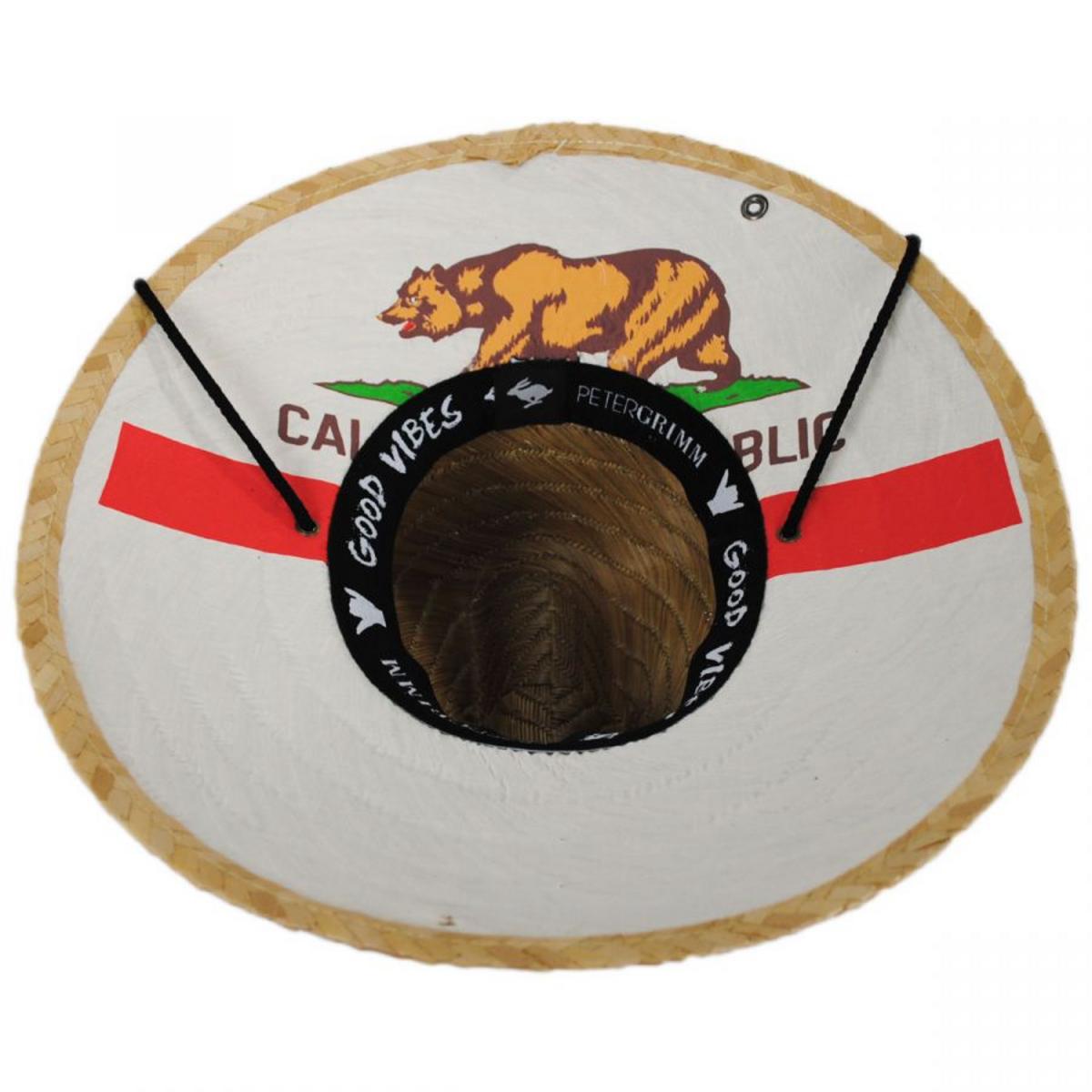 Peter Grimm | California Flag Rye Straw Lifeguard Hat | 127224 | under | NATURAL