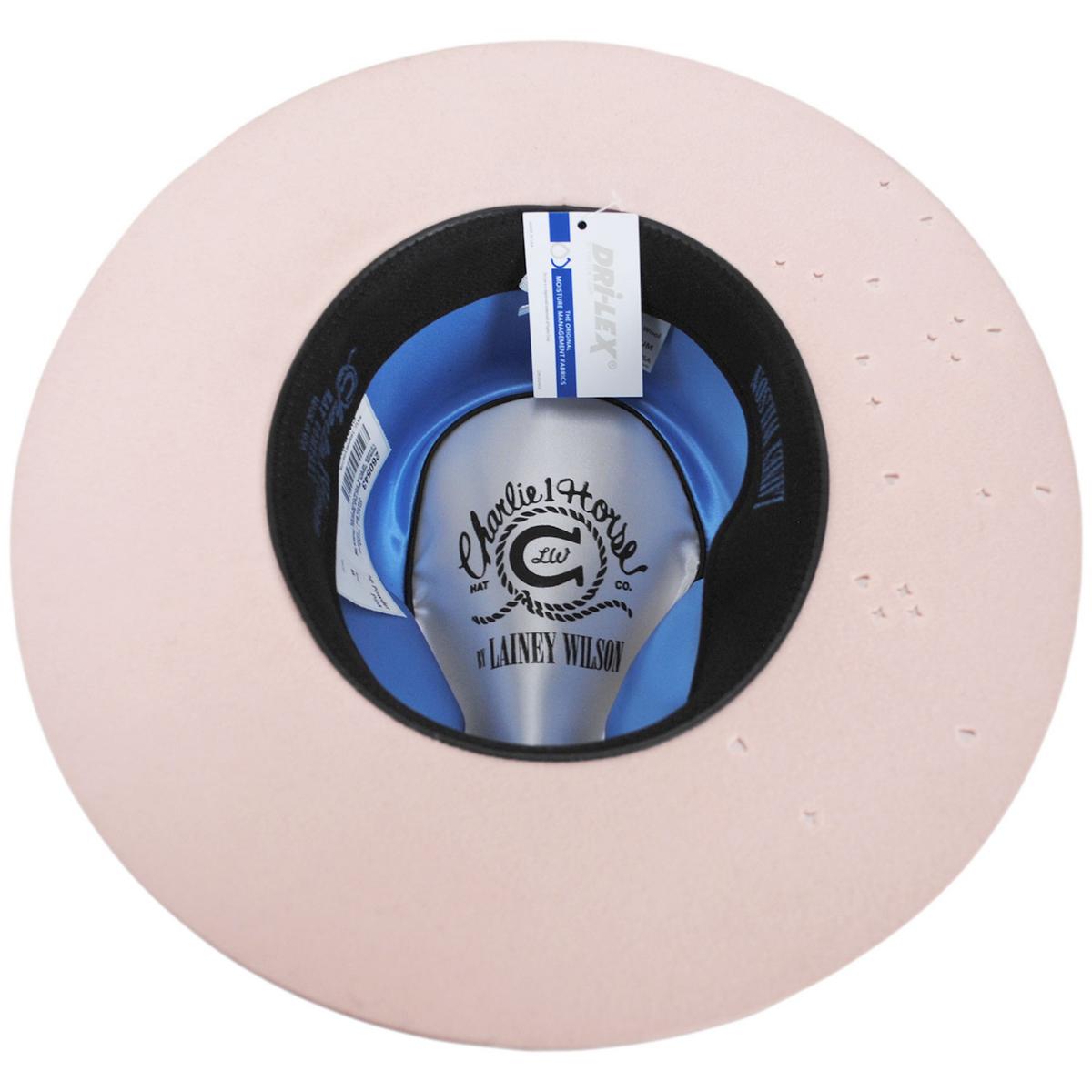 Charlie 1 Horse | Lainey Wilson Hillbilly Hippie Wool Felt Rancher Fedora Hat | 124969 | under | POWDER PINK