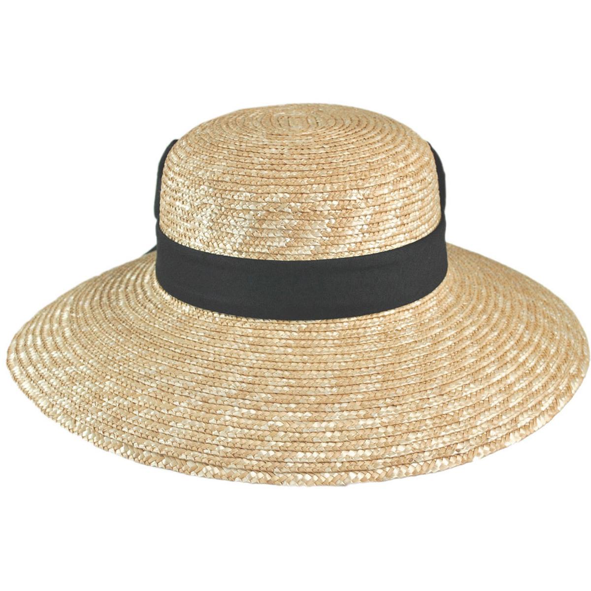 sur la tete | Milan Straw Boater Sun Hat | 103304 | front | NATURAL