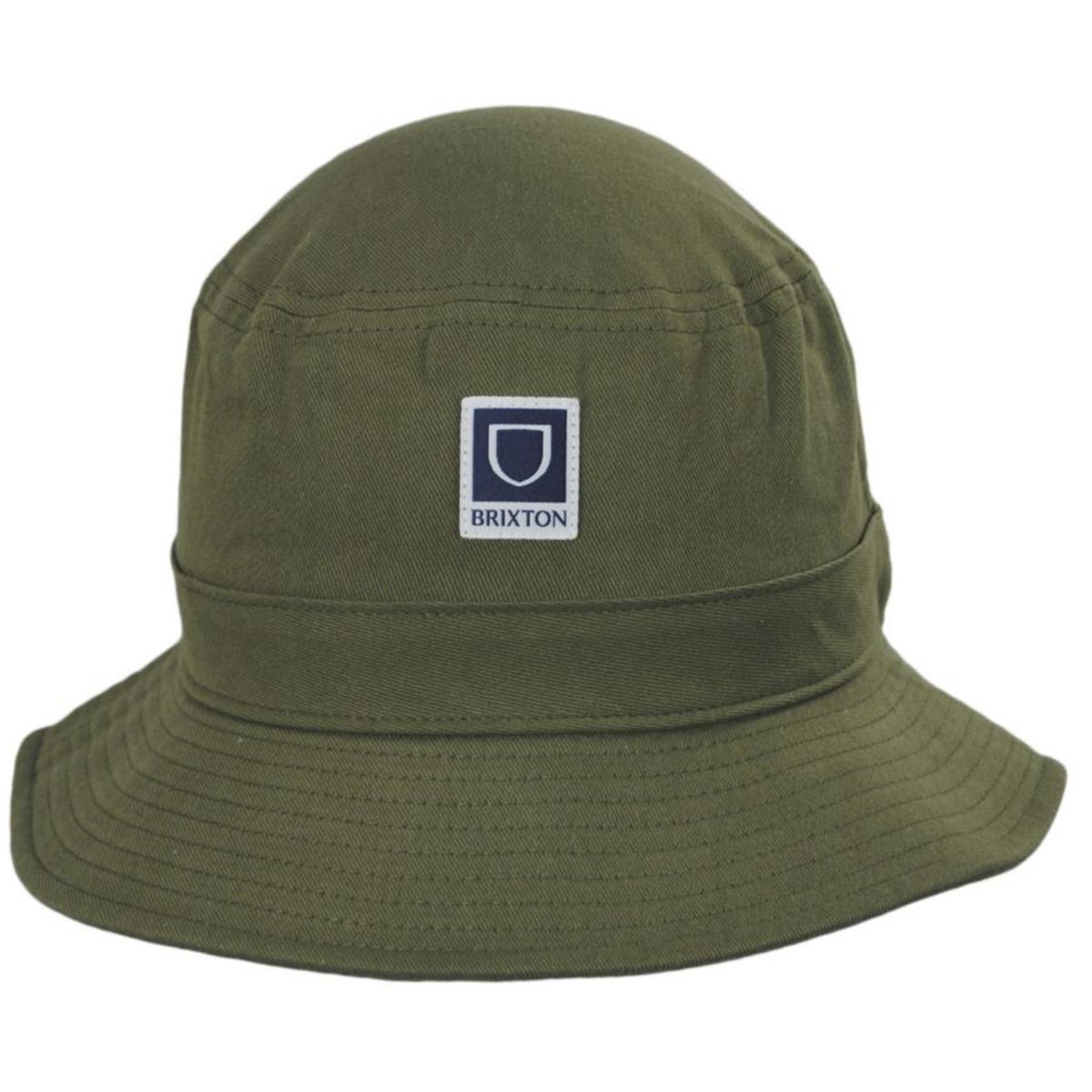BRIXTON HATS | Beta Cotton Packable Bucket Hat - Standard Colors | 185525 | front | MILITARY OLIVE