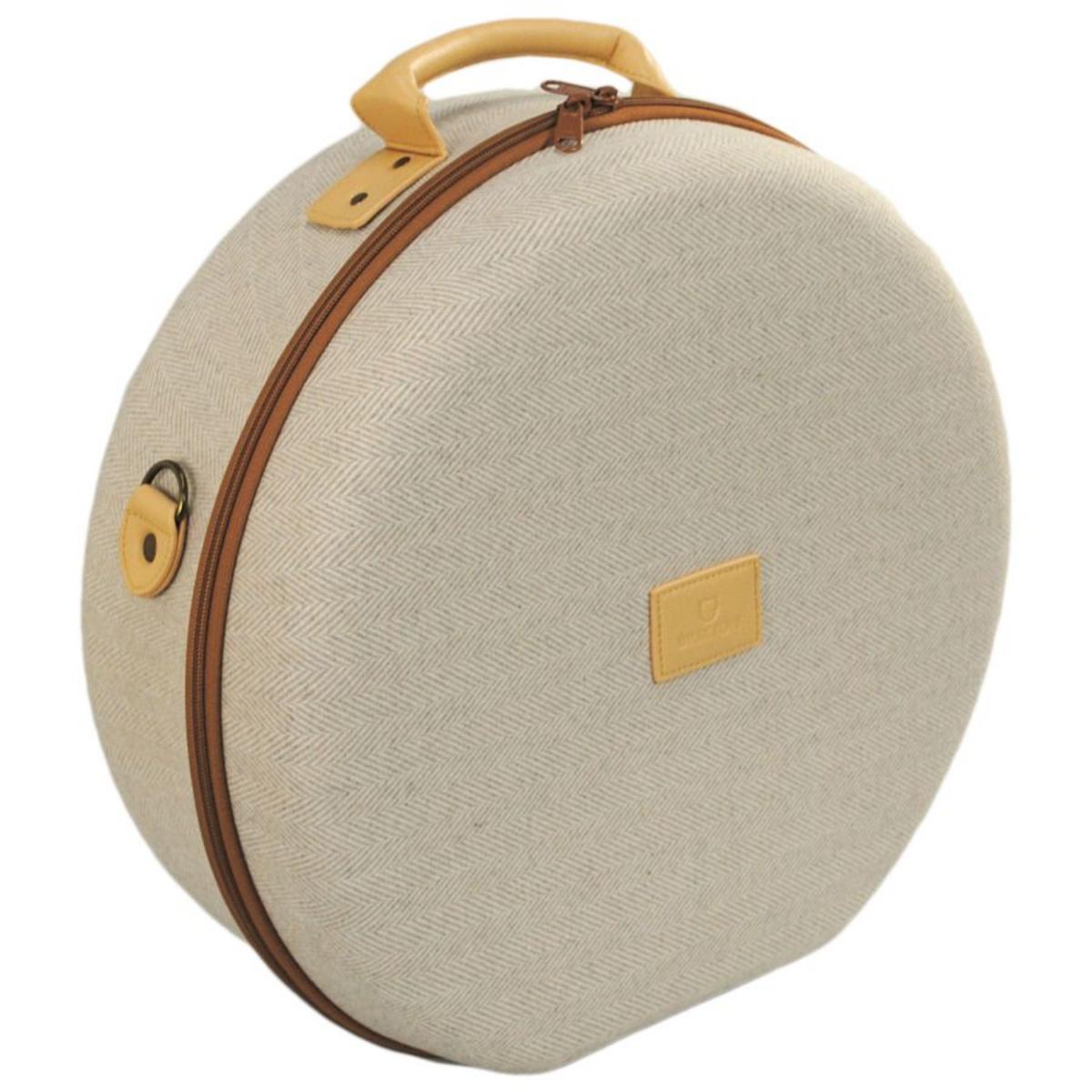 BRIXTON HATS | Done Proper Fedora Hat Travel Case | 601099 | lead | CREAM/BEIGE