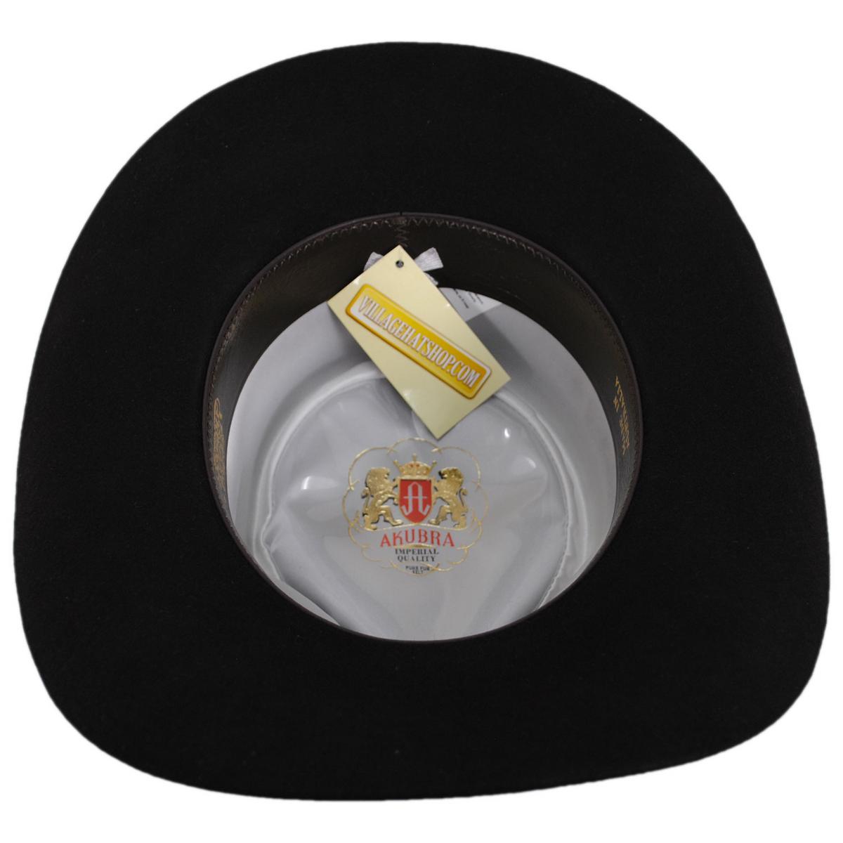 Akubra | Snowy River Fur Felt Australian Western Hat | 131700 | under | BLACK