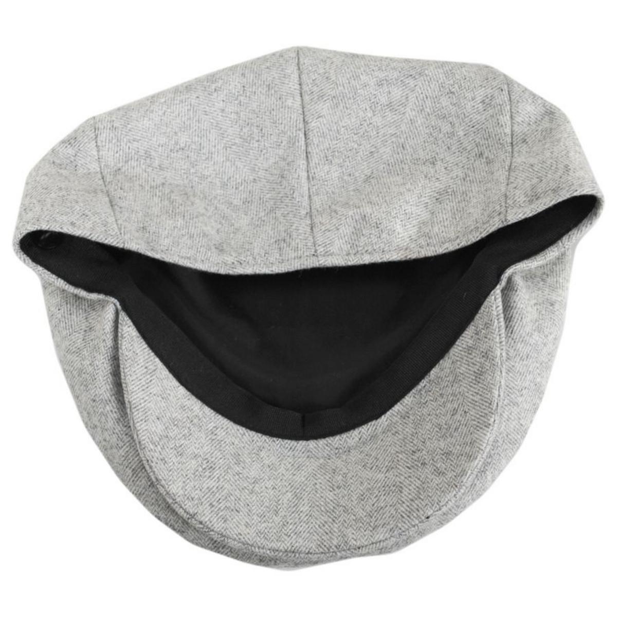 Jaxon Hats | Tecolote Herringbone Wool Blend Ivy Cap | 167579 | under | SILVER