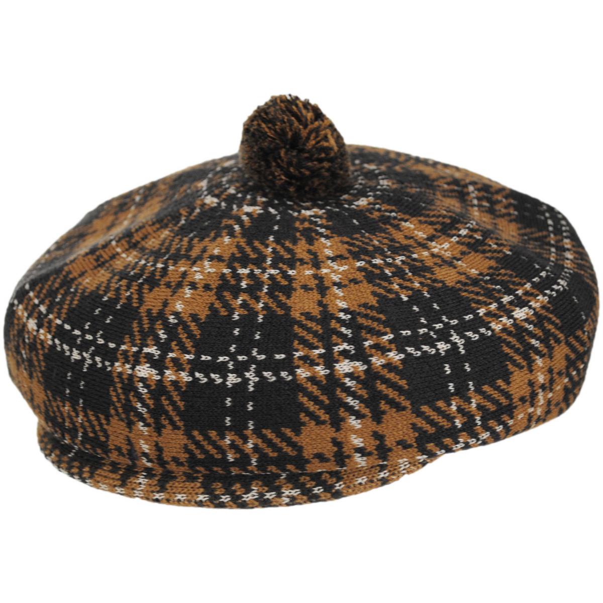 Kangol | New Heritage Pom-Pom Newsboy Cap | 160842 | lead | ESPRESSO CHECK