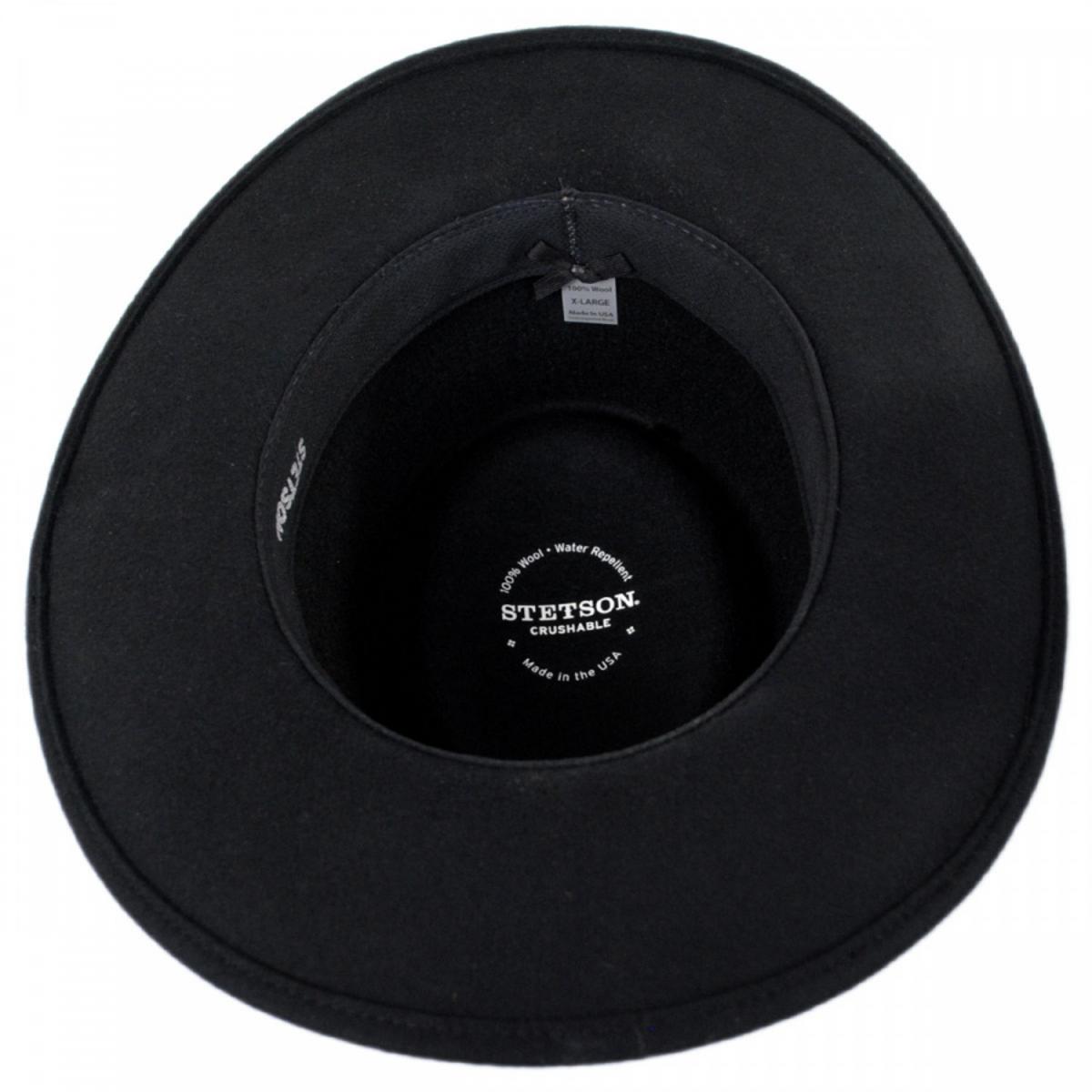 Stetson | Kelso Crushable Wool Felt Gambler Western Hat | 130675 | under | BLACK