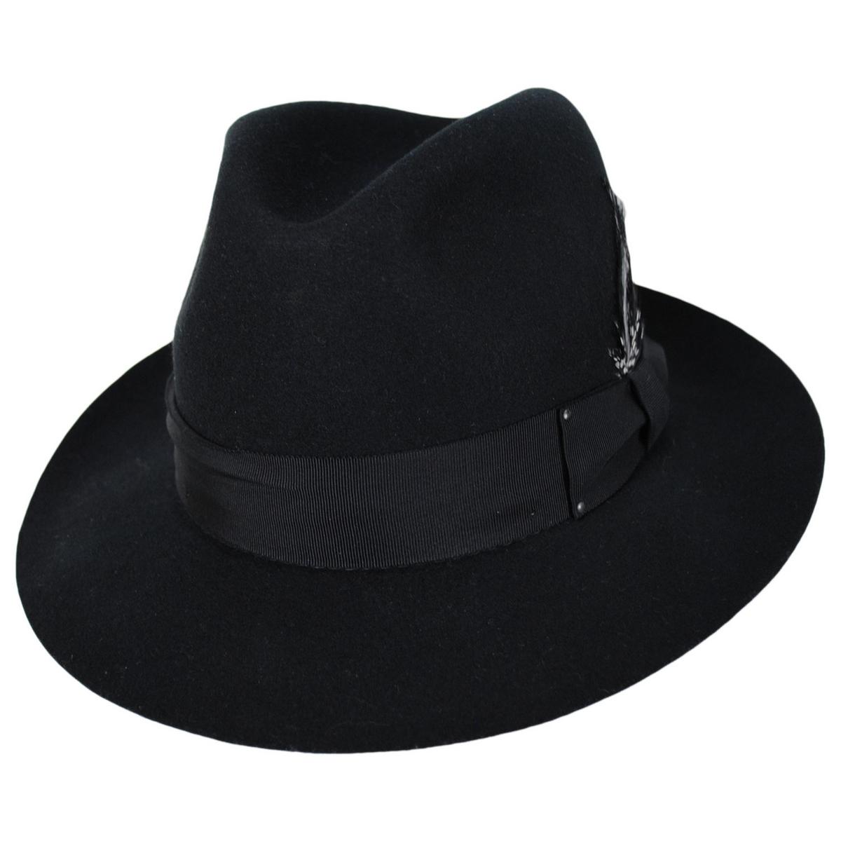 Bailey 1922 | Heritage Gangster Wool Felt Fedora Hat | 130007 | lead | BLACK