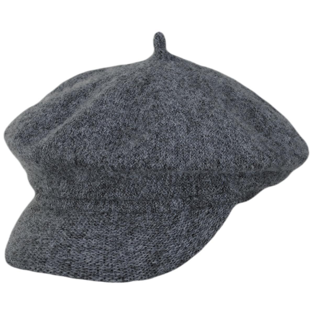 San Diego Hat Company | Early Fog Faux Angora Baker Boy Cap | 108938 | lead | CHARCOAL