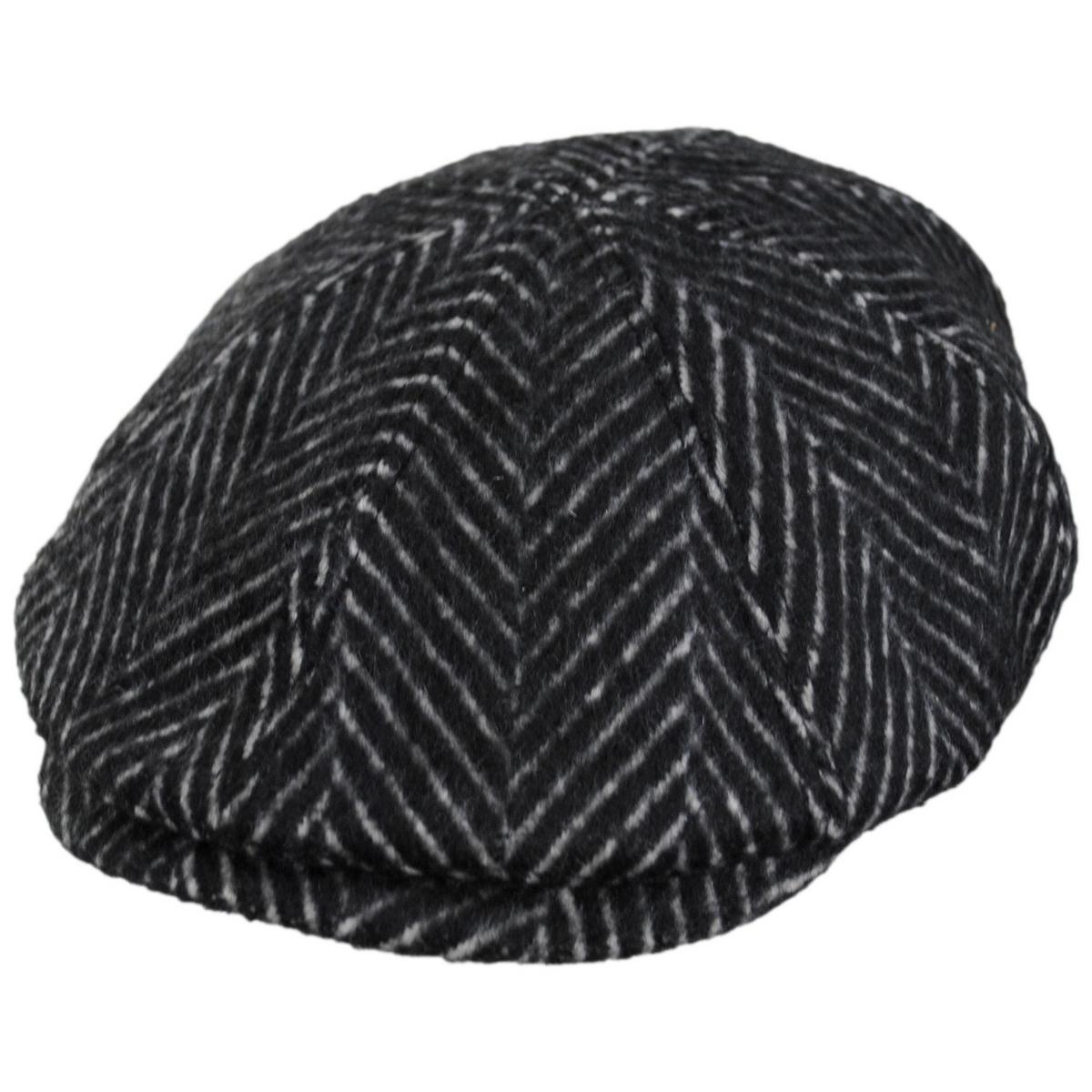 Bailey 1922 | Luca Wool Herringbone Newsboy Cap | 167237 | lead | BLACK HERRINGBONE