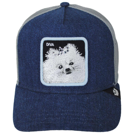 Goorin Bros | Diva Dawg Mesh Trucker Snapback Baseball Cap | 200771 | front | LIGHT DENIM