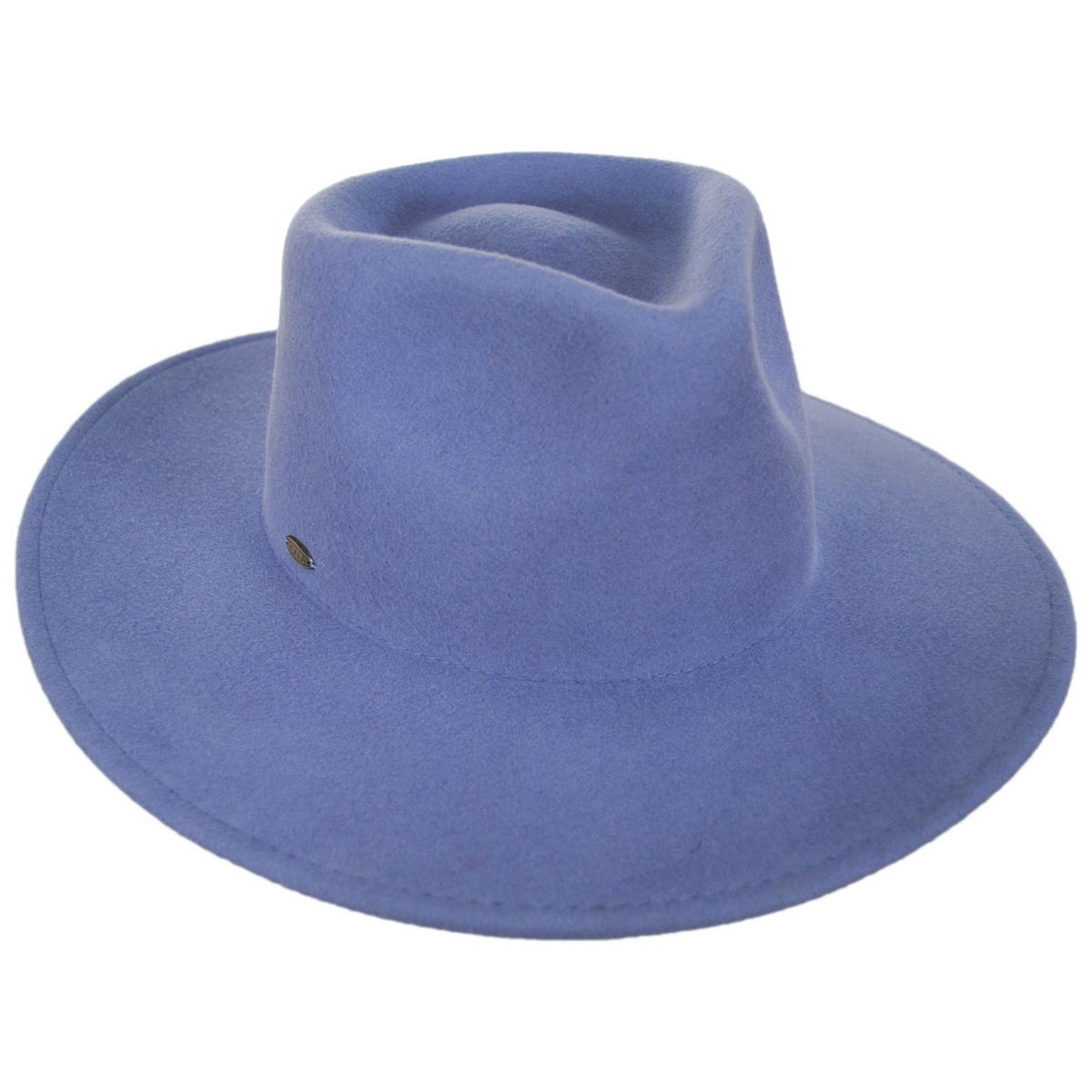 Scala | Kathrina Wool Felt Fedora Hat | 123442 | lead | DENIM