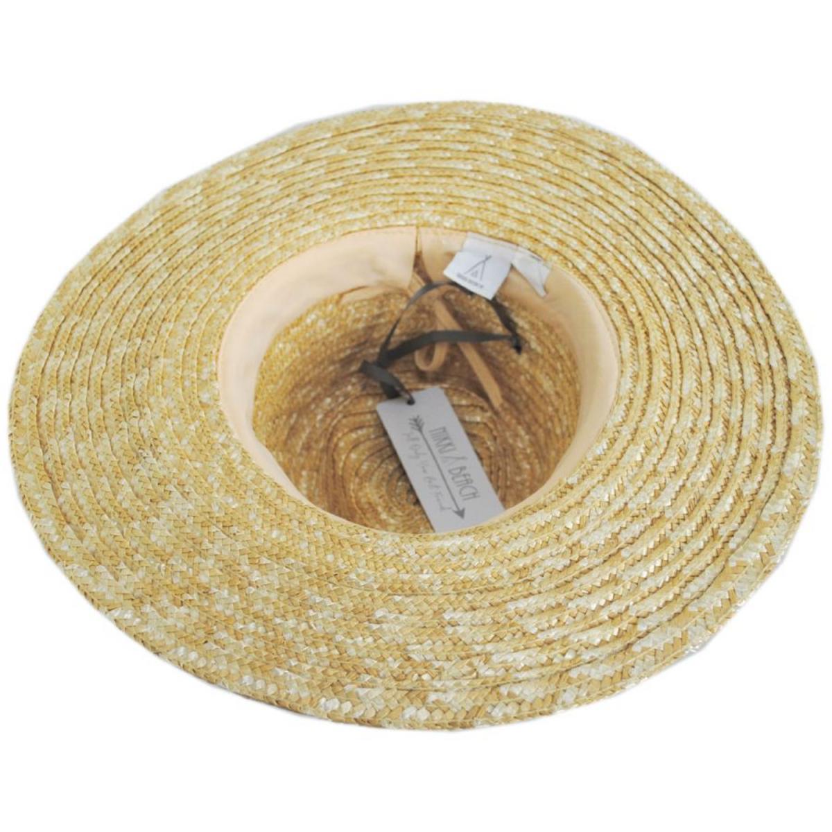 NIKKI BEACH | Alessia Milan Straw Fedora Hat | 102796 | under | NATURAL/NAVY