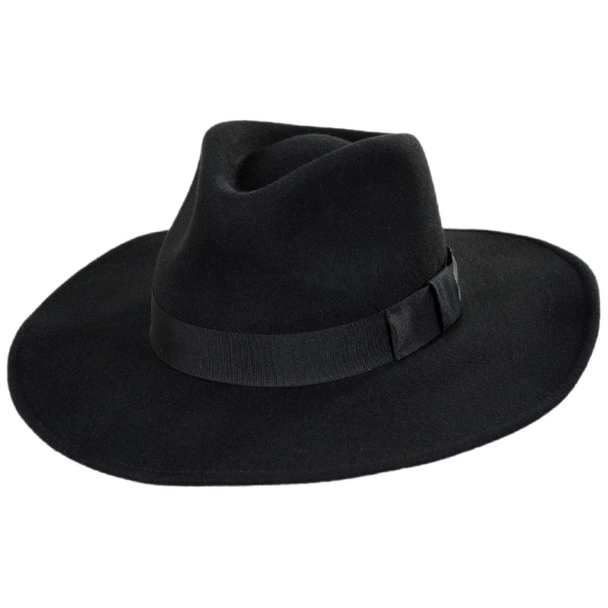 Jaxon Hats | Wholesale Colorado Ultra Wide Brim Wool Felt Fedora Hat B2B Pre-Pack | B2B135200 | lead | BLACK