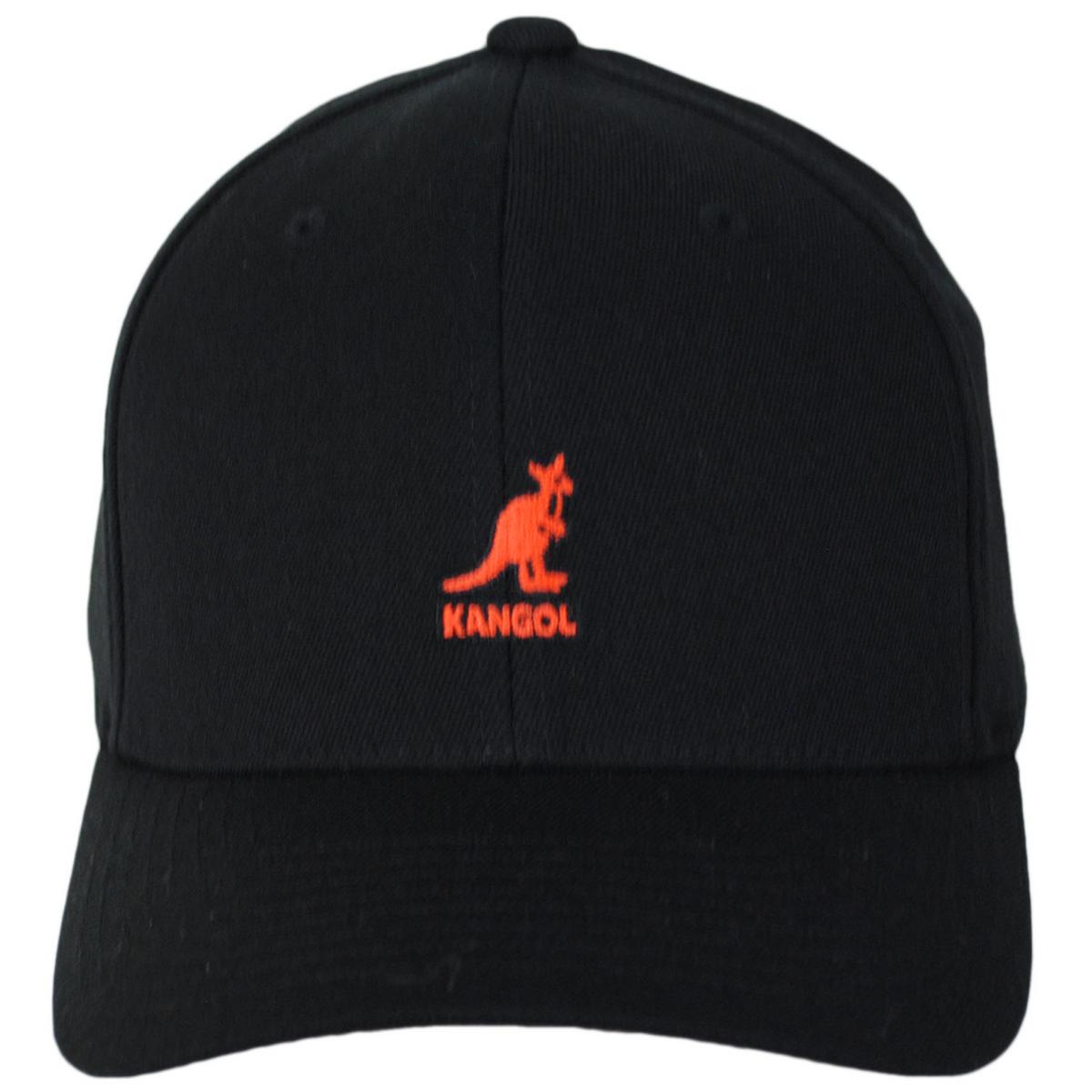 Kangol | Logo Wool Flexfit Fitted Baseball Cap | 201104 | front | BELUGA BLACK