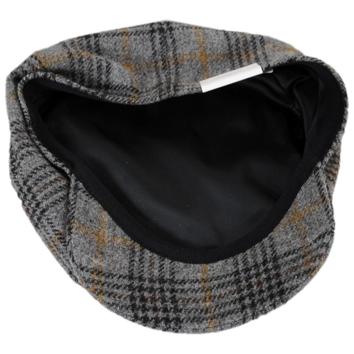 Wigens Caps | Sport Check Wool Newsboy Cap | 161976 | under | GREY MELANGE