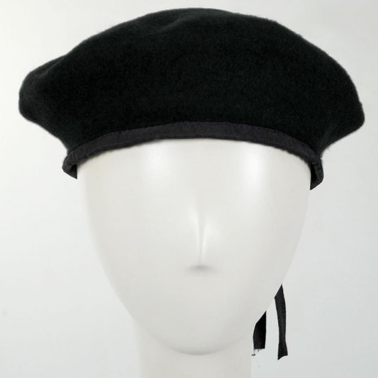 Village Hat Shop | Wholesale Wool Military Beret B2B-Pre-Pack | B2B152540 | front | BLACK